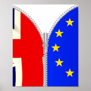 Poster Tirette fendue d'UE de Brexit R-U