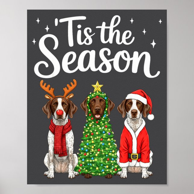 Poster Tis The Season German Shorthaired Inter Christmas  (Devant)