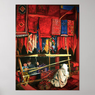Poster Tisseuses de tapis marocaines