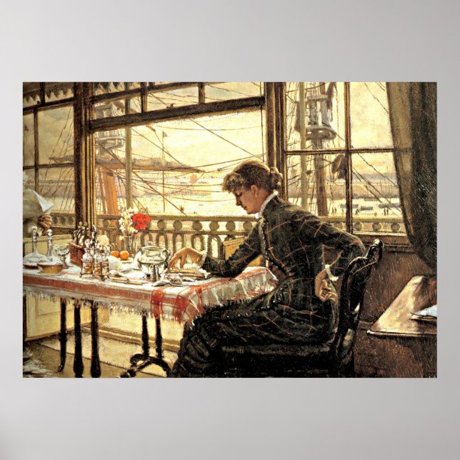Poster Tissot : Chambre donnant sur le port (Devant)