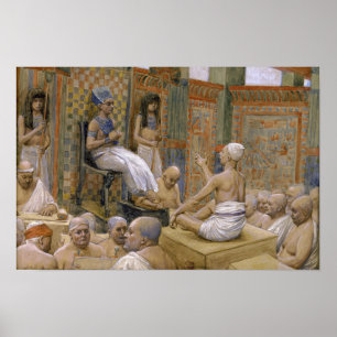 Poster Tissot - Joseph interprète le rêve de Pharaon