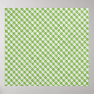 Poster Tissu à damiers vert : texture closeup.