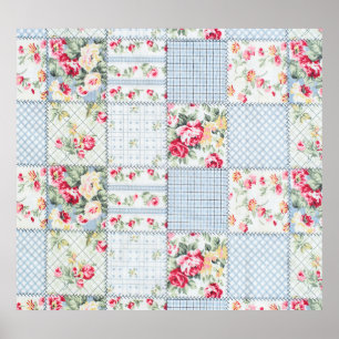 Poster Tissu aux Roses : Élégant Fond de Design
