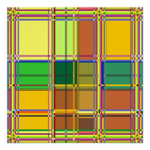 Poster Tissu coloré des Caraïbes Madras Tartan