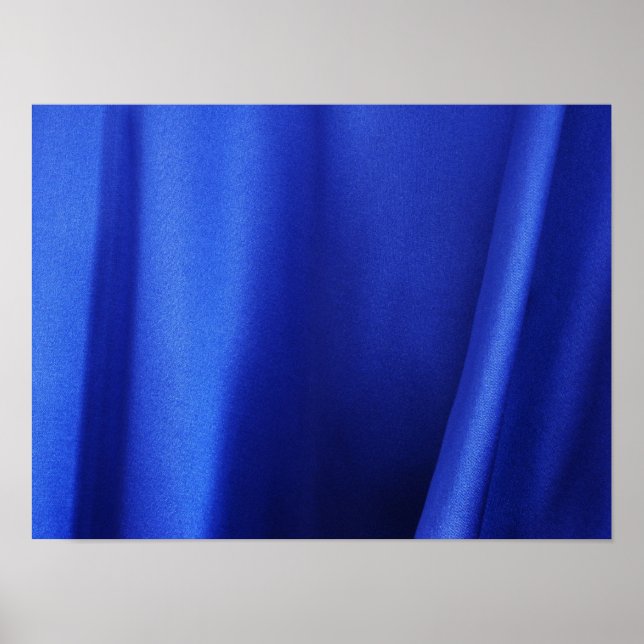 Poster Tissu de soie bleue fluide abstrait (Devant)