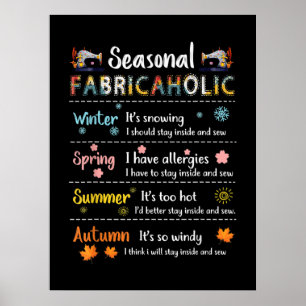 Poster Tissu saisonnier hiver printemps été automne