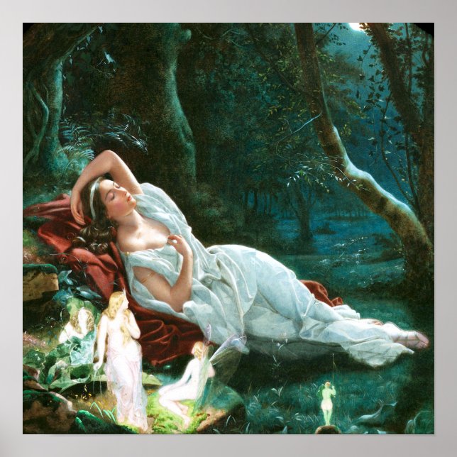 Poster Titania Dormir au clair de lune - Simmons Art (Devant)