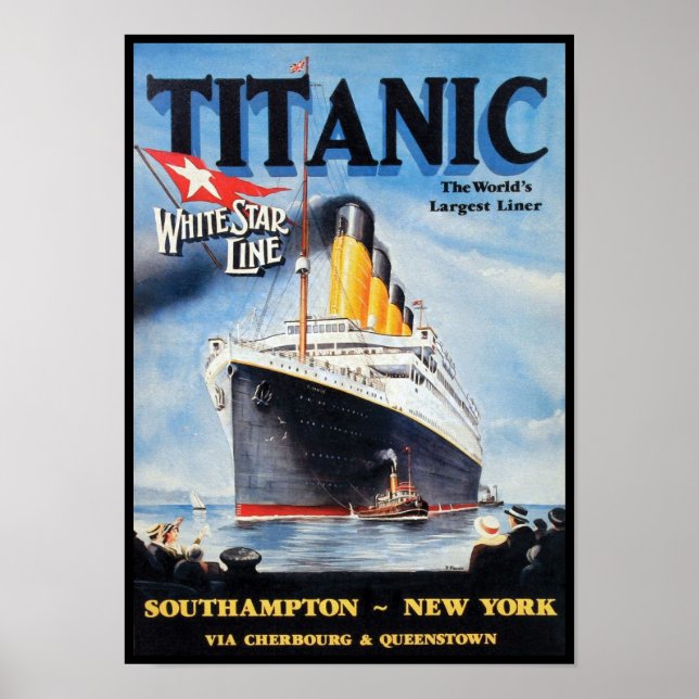 Poster Titanic White Star Line - Le plus grand Liner du m (Devant)