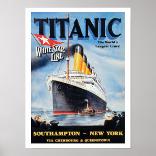 Poster Titanic White Star Line - Le plus grand paquebot d