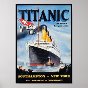 Poster Titanic White Star Line - Le plus grand paquebot d