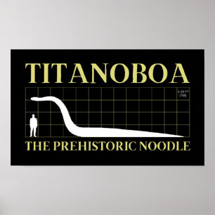 Poster Titanoboa Éteindre Gros Serpent Nouille Préhistori