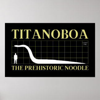Poster Titanoboa Éteindre Gros Serpent Nouille Préhistori