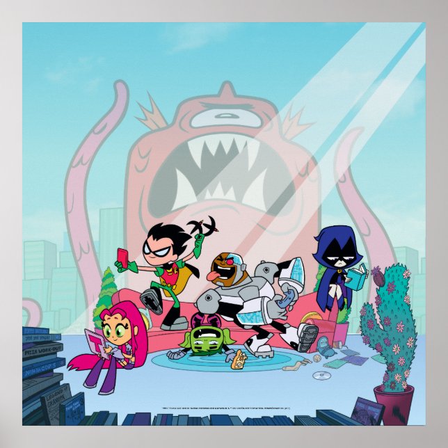 Poster Titans Ados, allez ! | Approches de monstres entre (Devant)