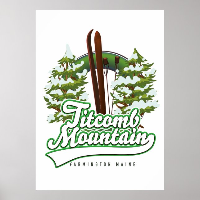Poster Titcomb Mountain Farmington Maine Ski (Devant)