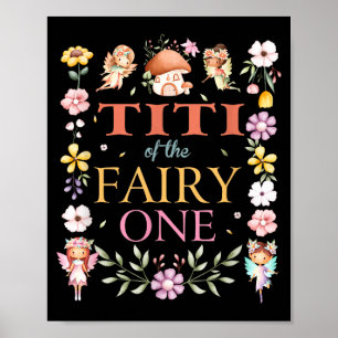 Poster Titi de la Fée Un 1er Anniversaire Fille Famille T