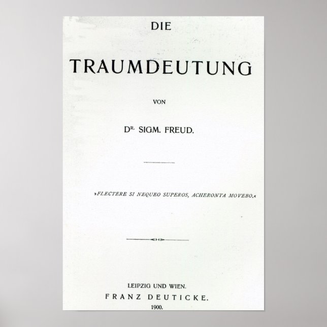Poster Titre de Die Traumdeutung par Sigmund Freud (Devant)