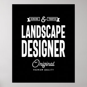 Poster Titre du travail du concepteur du paysage Cadeau