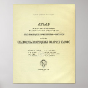 Poster Titre Page Atlas Californie tremblement de terre
