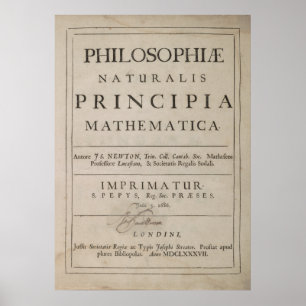 POSTER TITRE PAGE DE PRINCIPIA MATHEMATICA 1687