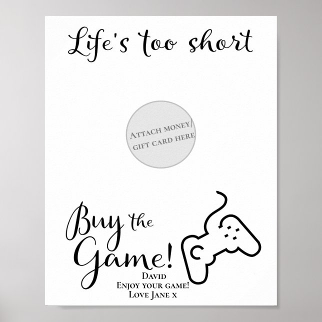 Poster Titulaire de la carte cadeau Gamer Money (Devant)