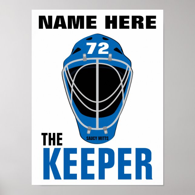 Poster Titulaire de masque de gardien de but de hockey pe (Devant)