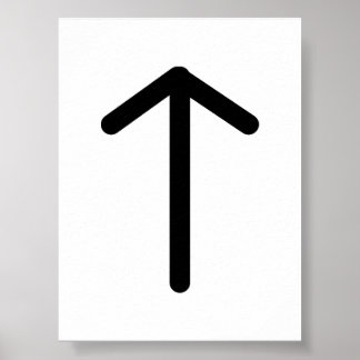 Poster TIWAZ Rune nordique (Justice, Guerrier) | Futhark