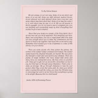 Poster To My Fellow Sisters