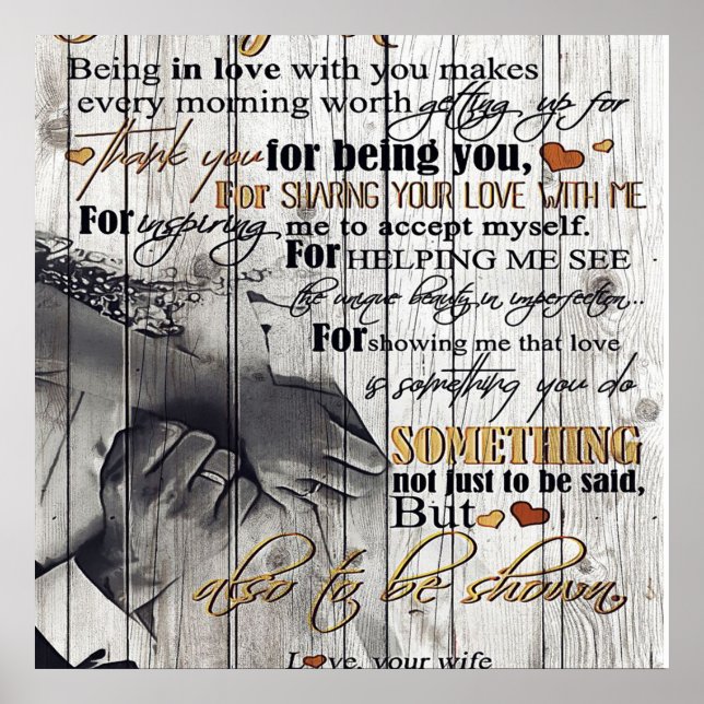 Poster To my Husband |To My Husband Letter | Cute Present (Devant)