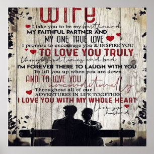 Poster To My Wife Gift   Lovely Letter To Girlfriend  