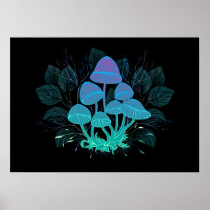 Poster Toadstools in Bushes