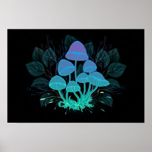 Poster Toadstools in Bushes