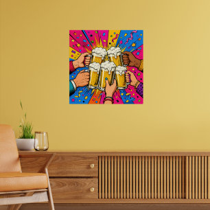 Poster Toast de bière de la culture Pop Art