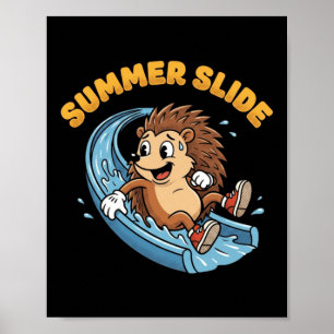 Poster Tobinambour Hérisson Toboggan d'eau Été Toboggan R