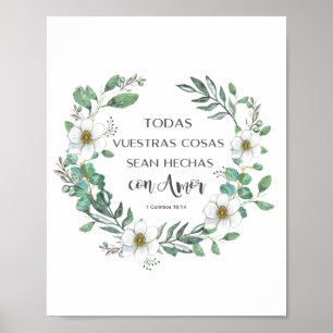 Poster Todas vuestras cosas cosas, vers de la Bible espag