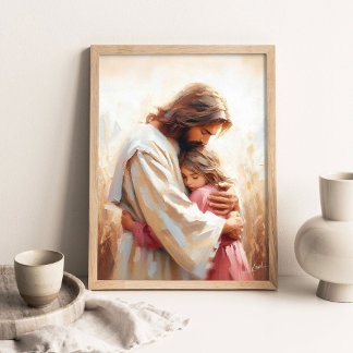 Poster Together, Christian Art, Jesus and Girl, Jesus and