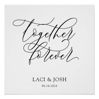 Poster Together Forever Wedding Backdrop Banner (88x104) 