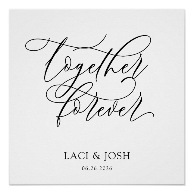Poster Together Forever Wedding Backdrop Banner (88x104)  (Devant)