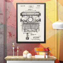 Poster Toile blanche | Brevet de machine à écrire
