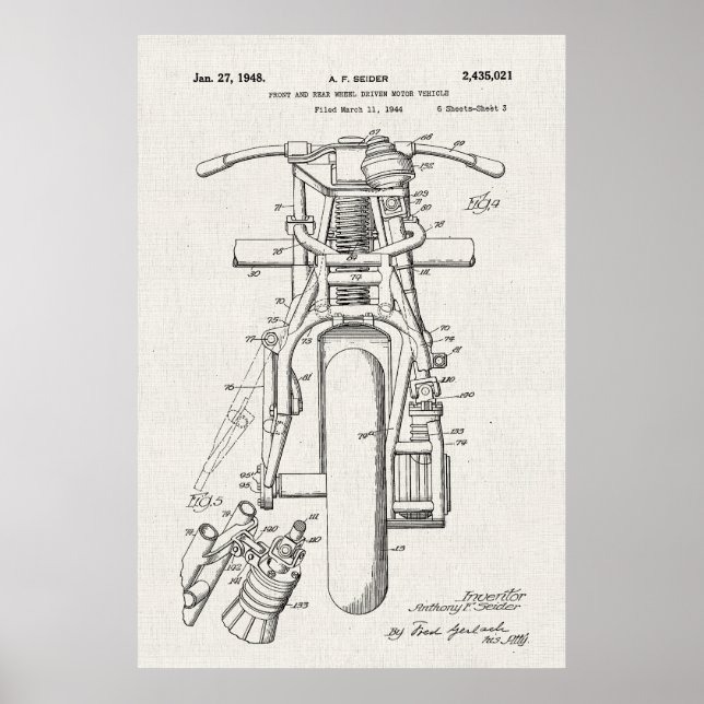 Poster Toile | Brevet de motocycles (Devant)