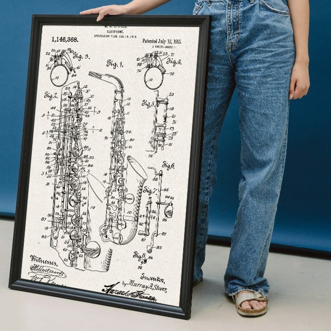 Poster Toile | Brevet saxophone (Créateur téléchargé)