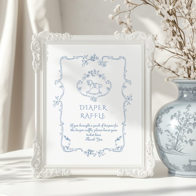 Poster Toile Chinoiserie Vintage tombole (Créateur téléchargé)