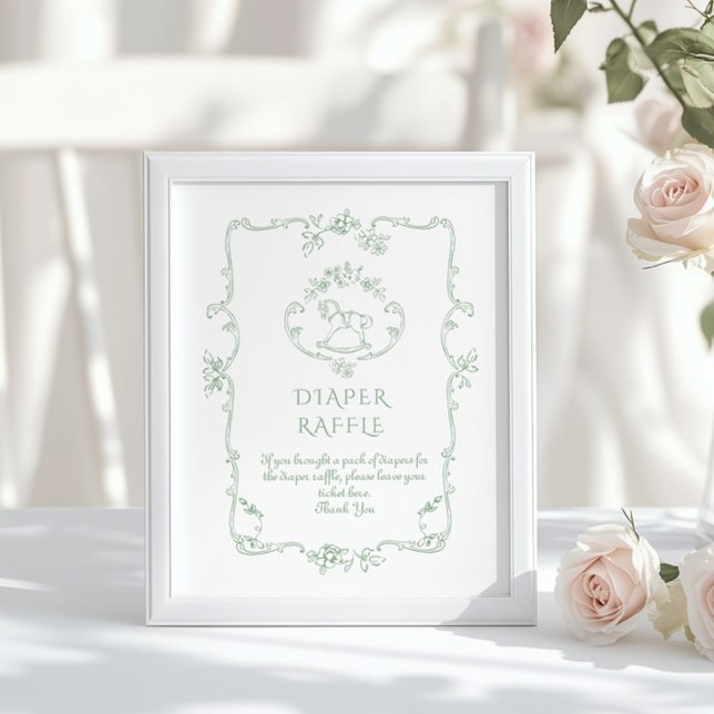 Poster Toile Chinoiserie Vintage tombole (Créateur téléchargé)