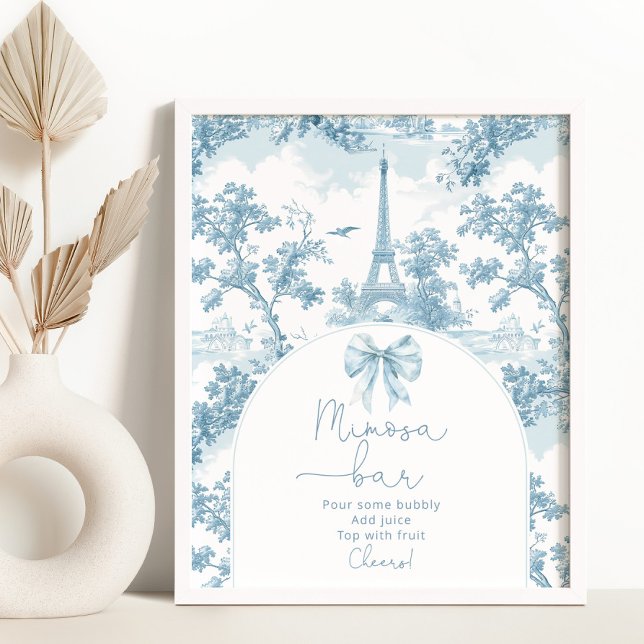 Poster Toile de Jouy French Bow Mimosa bar (Créateur téléchargé)