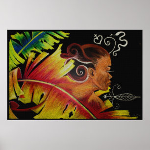 Poster Toile de la mosaïque II de la flamme IV