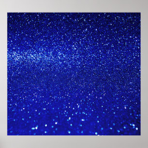 Poster Toile de Parties scintillant bleu chatoyant