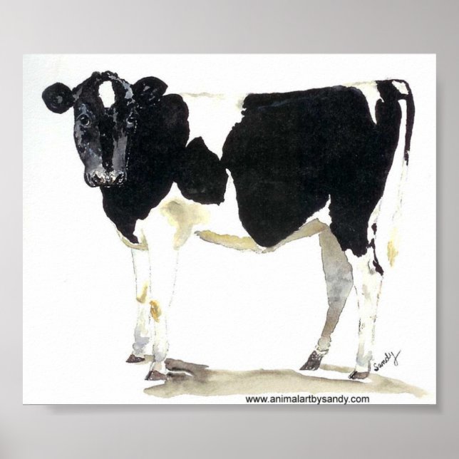 Poster toile de vache noire et blanche (Devant)