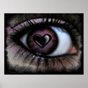 Poster Toile en U du coeur des yeux