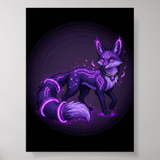 Poster Toile Fantasy Nightlumen Violet Fox Spirit