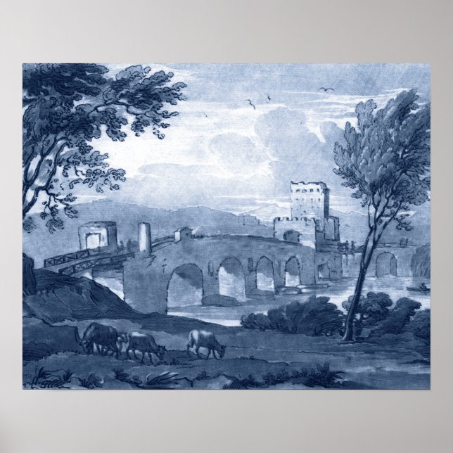 Poster Toile pastorale - Pont (Devant)