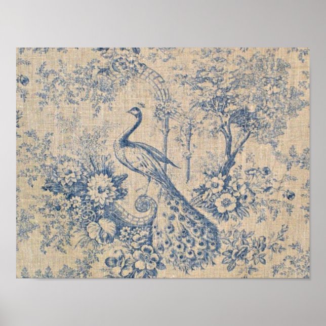 Poster Toile Peacock antique (Devant)